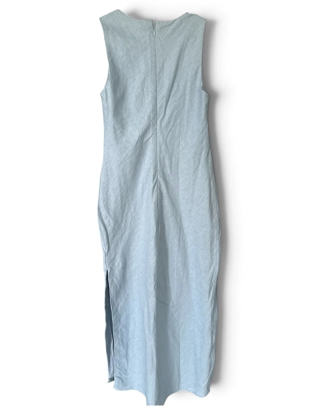NWT Abercrombie & Fitch light blue linen-blend sleeveless maxi dress